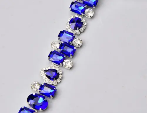 Cinto de Strass Azul com Prata (cintura Toda até 90cm)