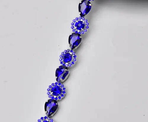 Cinto de Strass Azul com Prata (cintura Toda até 90cm)