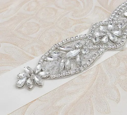 Cinto de Strass Bordado Prata