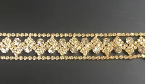 Cinto De Strass Chevron Dourado, Prata Ou Rosé