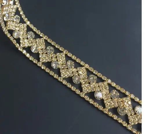Cinto De Strass Chevron Dourado, Prata Ou Rosé