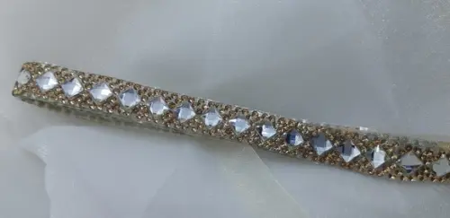 Cinto de strass dourado e prata 1 cm