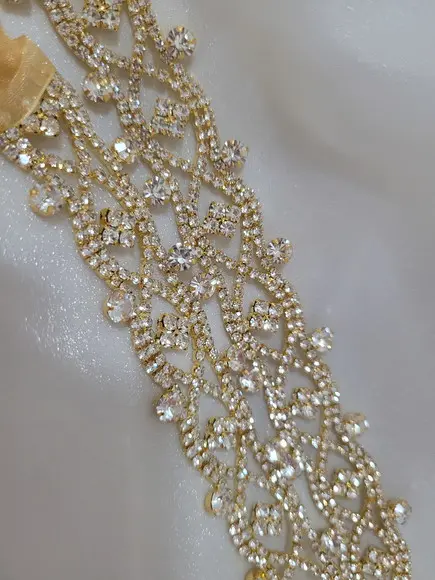Cinto de Strass Dourado Luxo