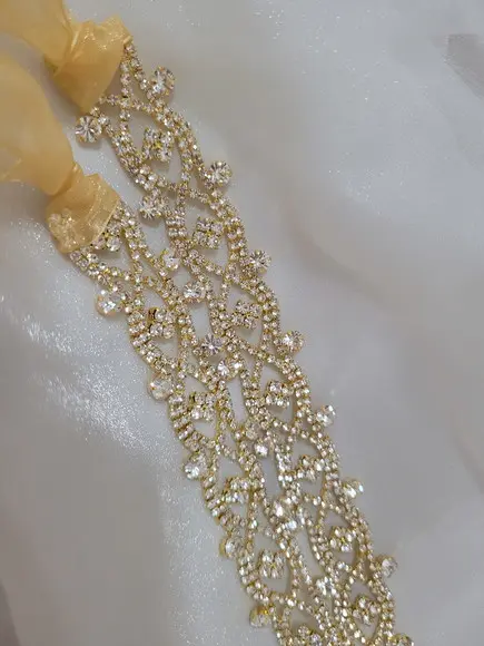 Cinto de Strass Dourado Luxo