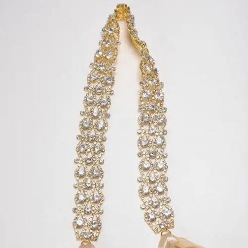 Cinto de Strass Dourado Luxuoso