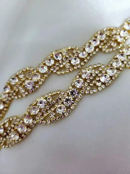 Cinto de Strass Dourado Trançado
