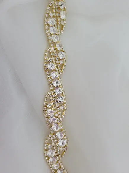 Cinto de Strass Dourado Trançado