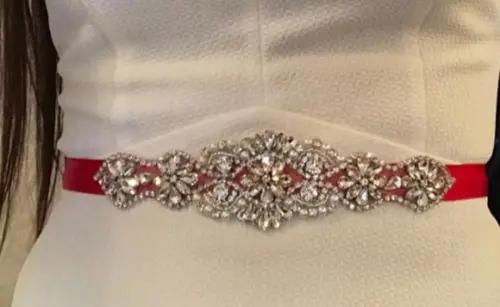 Cinto de Strass e Pérolas Aplique 18cm!