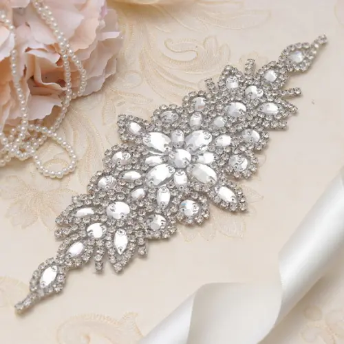 Cinto de Strass Flor Prata