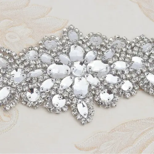 Cinto de Strass Flor Prata