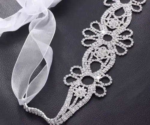Cinto de strass flores de cristal 3 cores