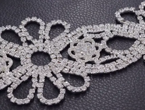 Cinto de strass flores de cristal 3 cores