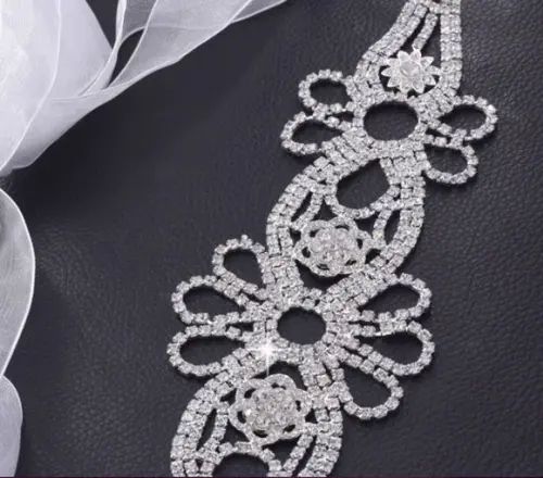 Cinto de strass flores de cristal 3 cores