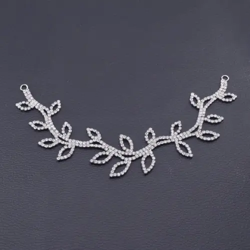 Cinto de strass folhas prata