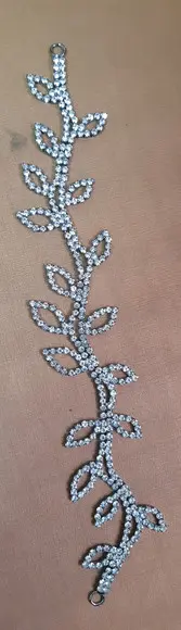 Cinto de strass folhas p/ vestido noiva ou festa cinza