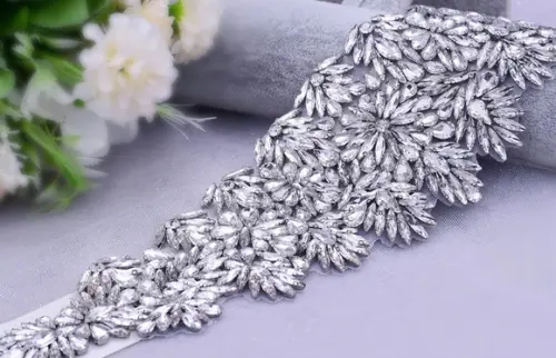 Cinto de Strass Luxo Bordado Largo