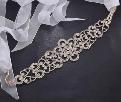 Cinto de strass luxo dourado