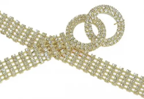Cinto de strass luxo, cintura toda, dourado ou prata