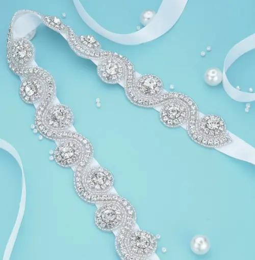 Cinto de strass ondas para vestido de noiva ou de festa
