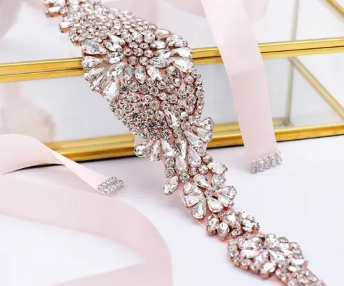 Cinto de Strass Luxo, Prata, Rosé ou Dourado