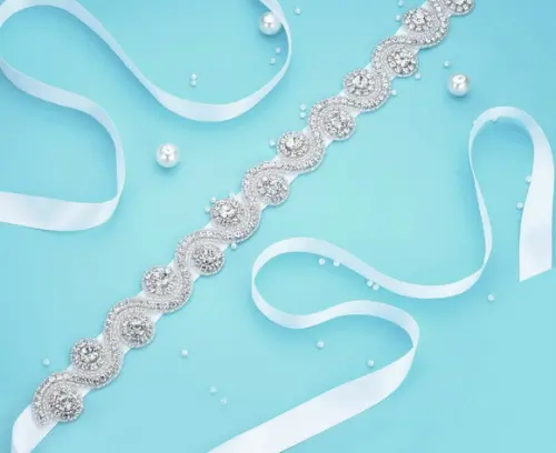 Cinto de strass ondas para vestido de noiva ou de festa