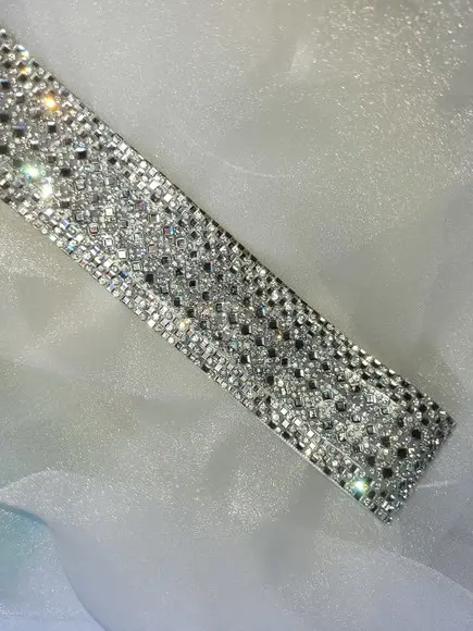 Cinto de Strass Prata 4cm Largura Cintura Toda