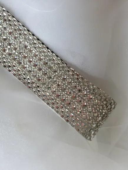 Cinto de Strass Prata 4cm Largura Cintura Toda