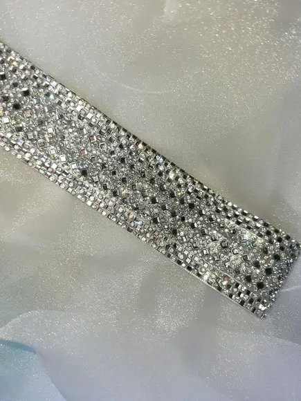 Cinto de Strass Prata 4cm Largura Cintura Toda