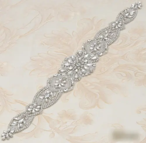 Cinto de Strass Prata Aplique Grande - Fita Várias Cores