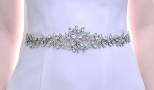 Cinto de Strass Prata com Aplicação de Pedra Opala
