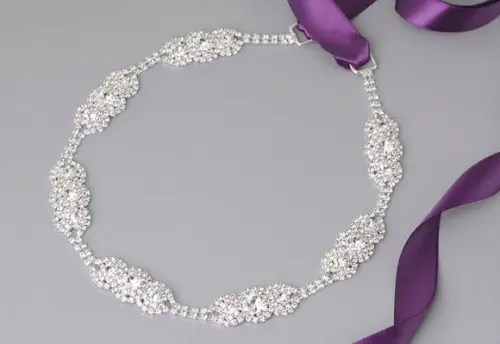 Cinto de Strass Prata Delicado p/ Vestido Festa e Noiva