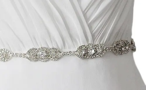 Cinto de Strass Prata Delicado p/ Vestido Festa e Noiva