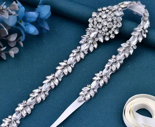 Cinto de Strass Prata com Pedrarias