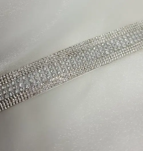 Cinto de Strass Prata Largo 5cm
