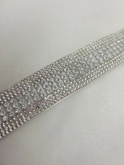 Cinto de Strass Prata Largo 5cm
