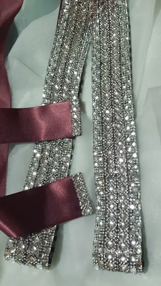 Cinto de Strass Prata Largo 5cm Várias Cores Fita