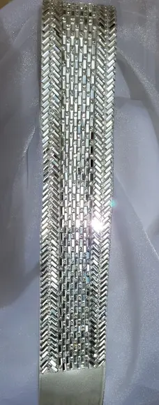 Cinto de Strass Prata Largura 5cm para Vestido de Festa