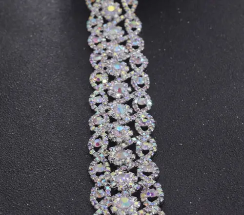 Cinto de strass prata Luxo para noivas