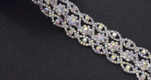 Cinto de strass prata Luxo para noivas