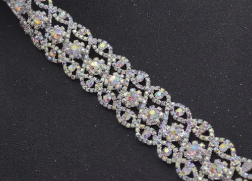 Cinto de strass prata Luxo para noivas