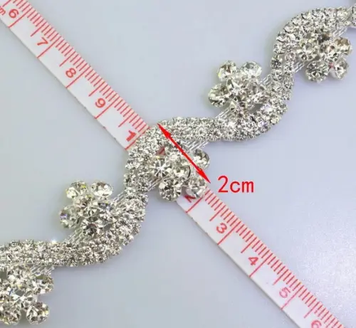 Cinto de Strass Prata Ondas e Flores