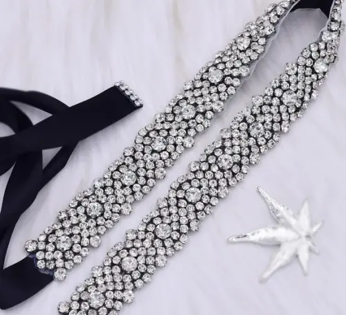 Cinto de Strass Prata Luxuoso
