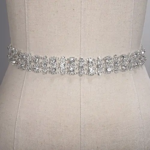 Cinto de Strass Prata Luxuoso