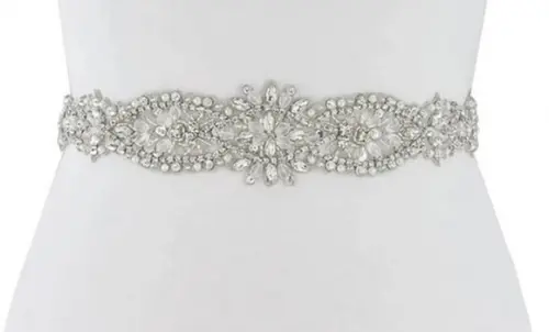 Cinto de Strass Prata para Vestido de Noiva ou Festa