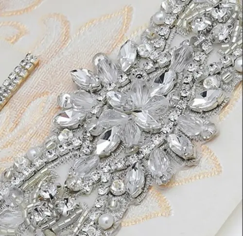 Cinto de Strass Prata para Vestido de Noiva ou Festa