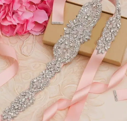 Cinto de Strass Prata para Vestido de Noiva ou Festa