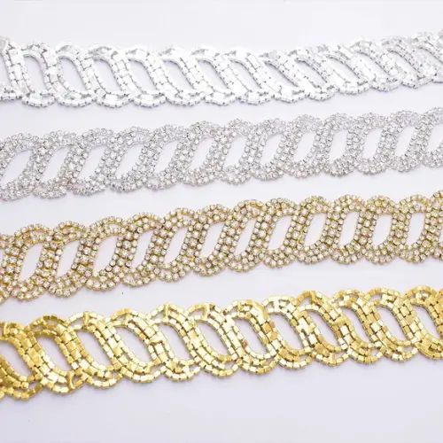 Cinto de Strass Prata ou Dourado Entrelace