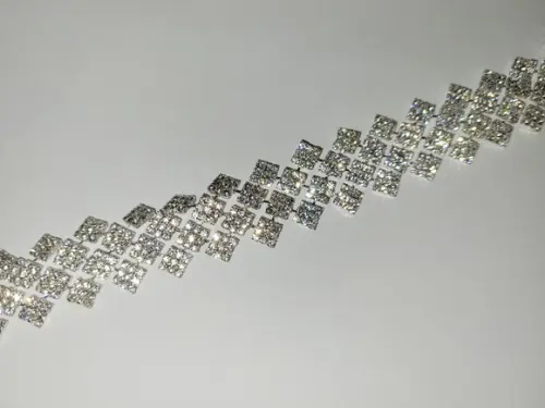 Cinto de Strass Prata Quadriculado