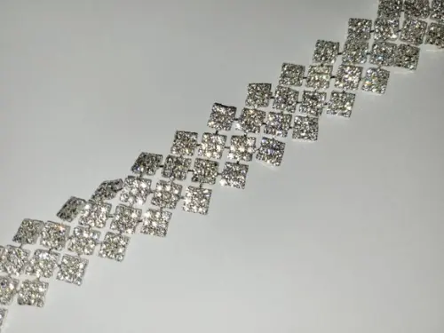 Cinto de Strass Prata Quadriculado