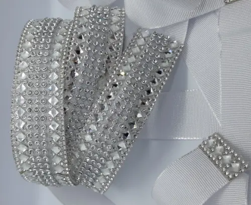 Cinto de strass prata sob medida 2,5 largura
